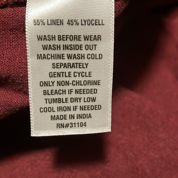 Wonderly Linen & Lyocell Joggers Plus Sz 2Xl in Burgundy - Picture 7 of 10
